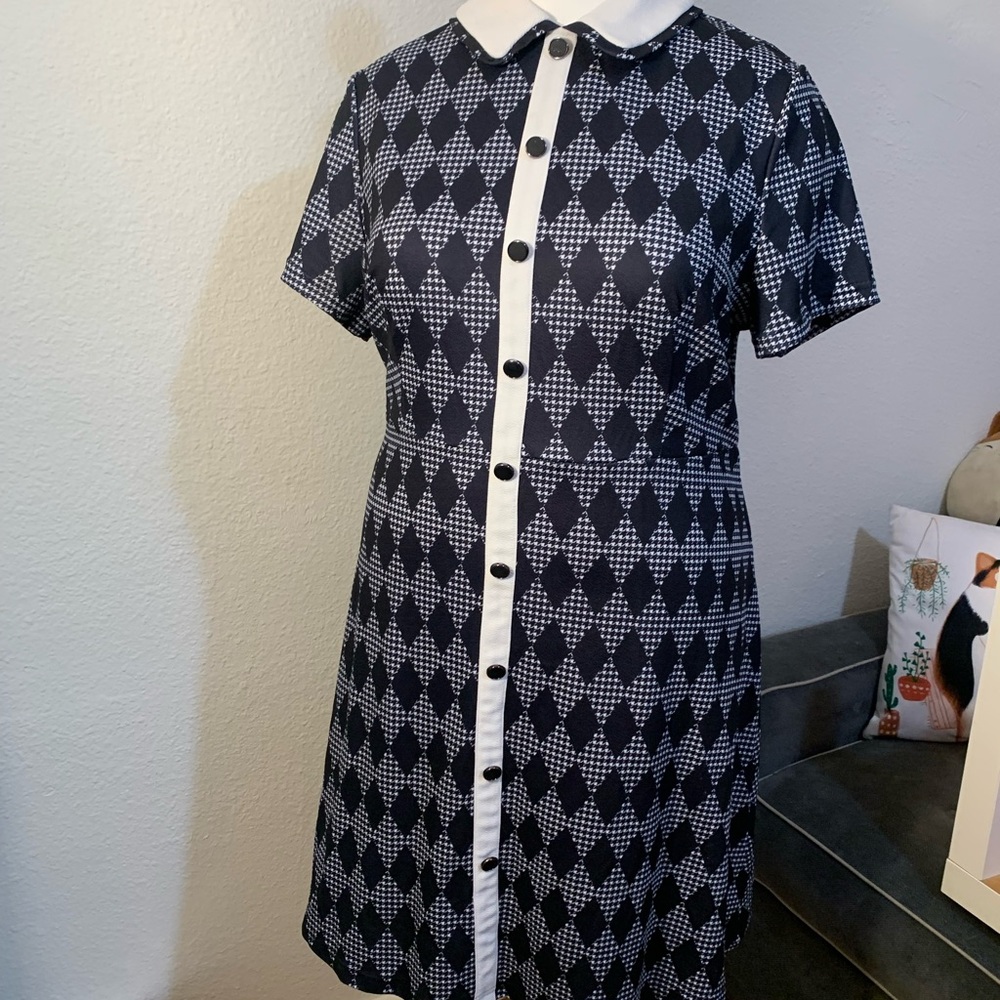 SHEIN Black and White Midi Dress